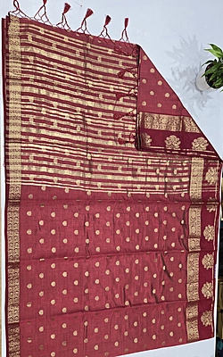 Tussur Cotton Saree (id 12008)