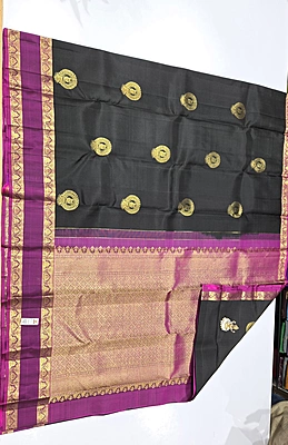 Pure Kanchi Saree with 1 grm Gold (id 13013)