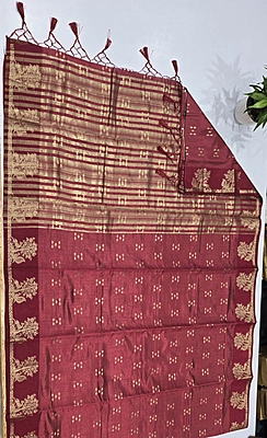 Tussur Cotton Saree (id 12009)