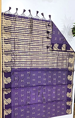 Tussur Cotton Saree (id 12010)