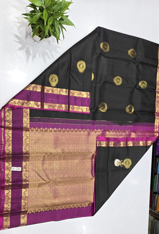 Pure Kanchi Saree with 1 grm Gold (id 13013)