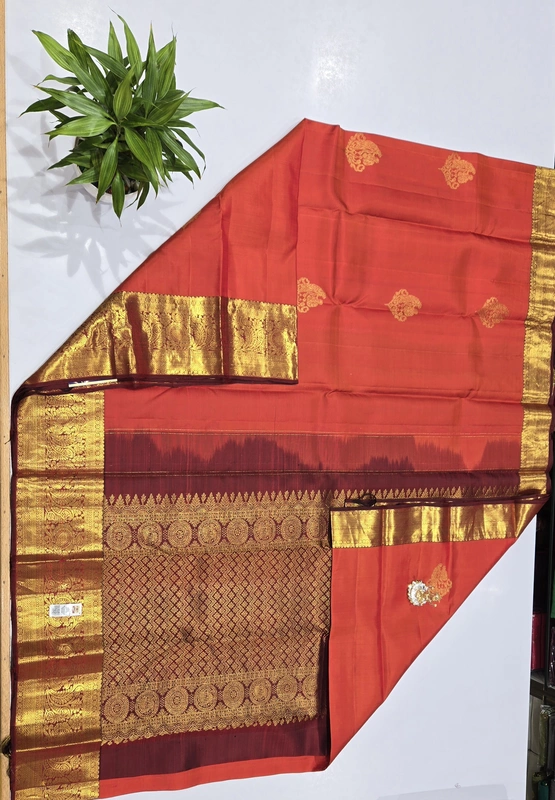 Pure Kanchi Saree with 1 grm Gold (id 13012)