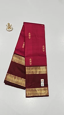 Pure Kanchi Saree with 1 grm Gold (id 13014)