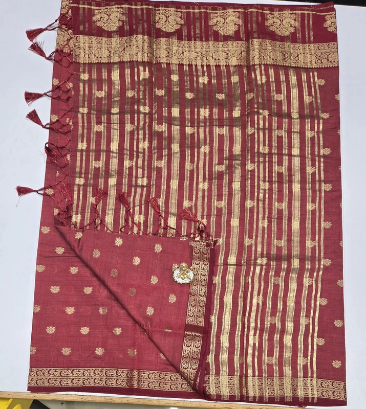 Tussur Cotton Saree (id 12003)