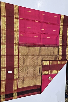 Pure Kanchi Saree with 1 grm Gold (id 13014)