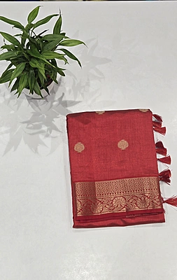Tussur Cotton Saree (id 12011)