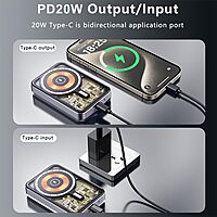 Champion 10000mAh Magnetic Wireless Transparent Power Bank – PD Fast Charging for iPhone & Android Champion 10000mAh Magnetic Wireless Transparent Power Bank – PD Fast Charging for iPhone & Android