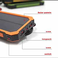 Side view of 10000mAh solar power bank Side view of 10000mAh solar power bank