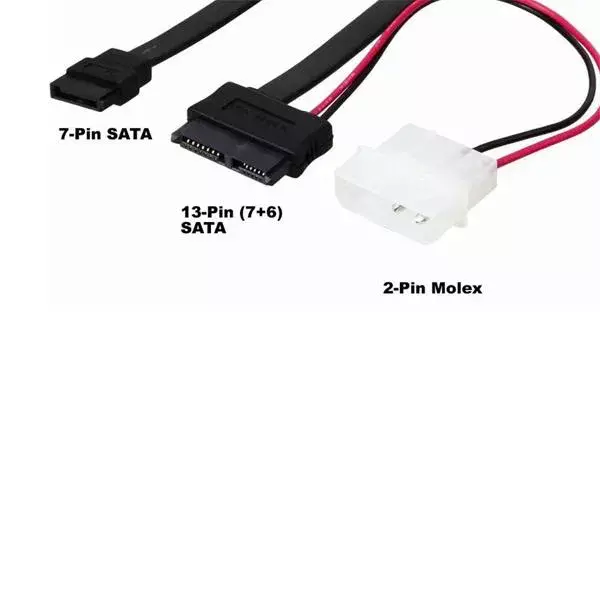 SATA 13 Pin to 7 Pin SATA Cable for Slim DVD Writer