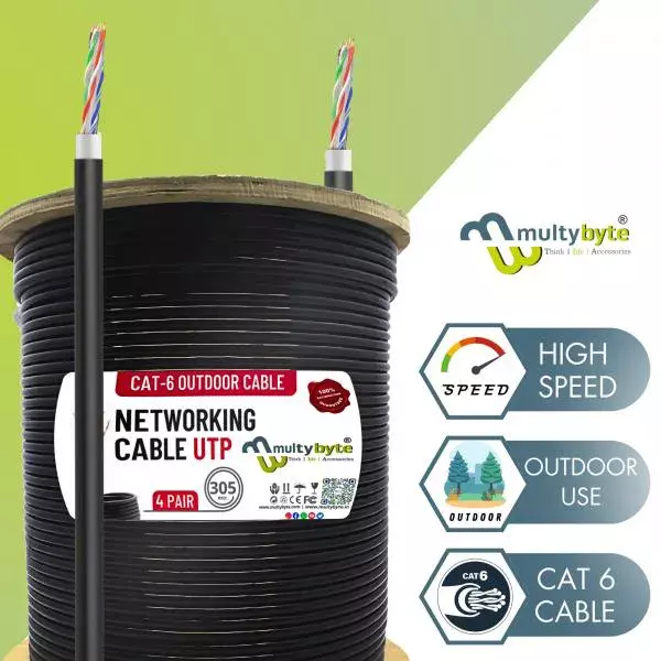 Multybyte Cat6 Cable Outdoor (Single Cotted) 305M