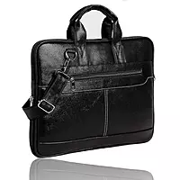 Laptop Carry Handle Bag (Black Leather)