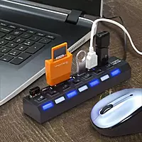 7 Port USB Hub with Switches