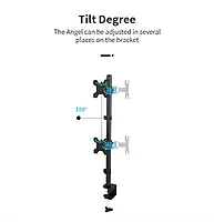 Monitor Stand Height Adjustable Arm Mount (Dual) - Screw Type