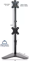 Monitor Stand Height Adjustable Arm Mount (Dual) - 13-32 inch - Straight Leg Type