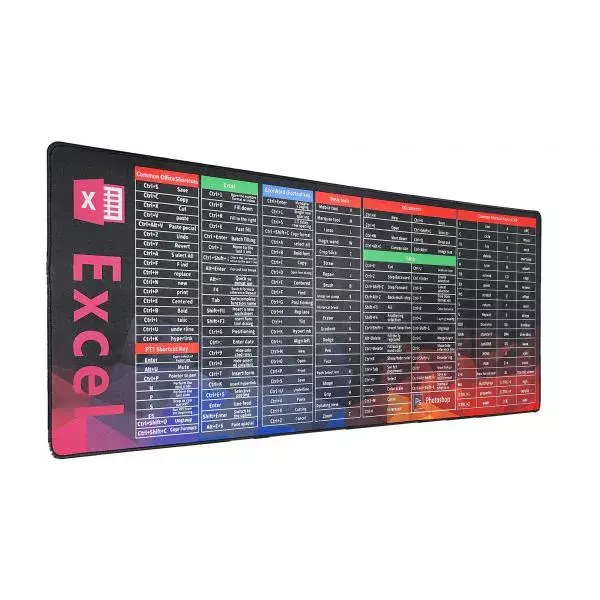 Gaming Mouse Pad with Excel Shortcut Keys (90x40cm)