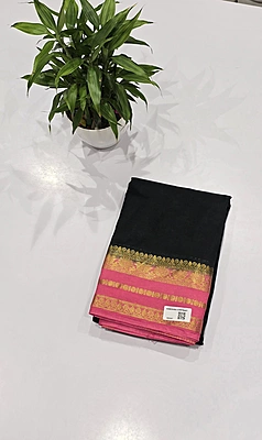 Crape Silk Contrast Saree (id 16005)
