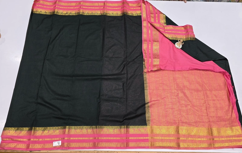 Crape Silk Contrast Saree (id 16005)