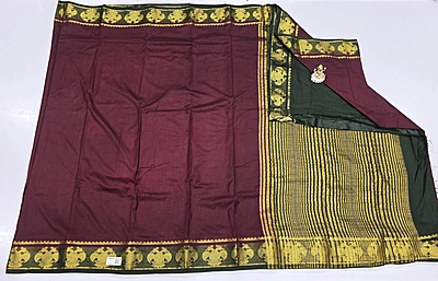 Crape Silk Contrast Saree (id 16006)