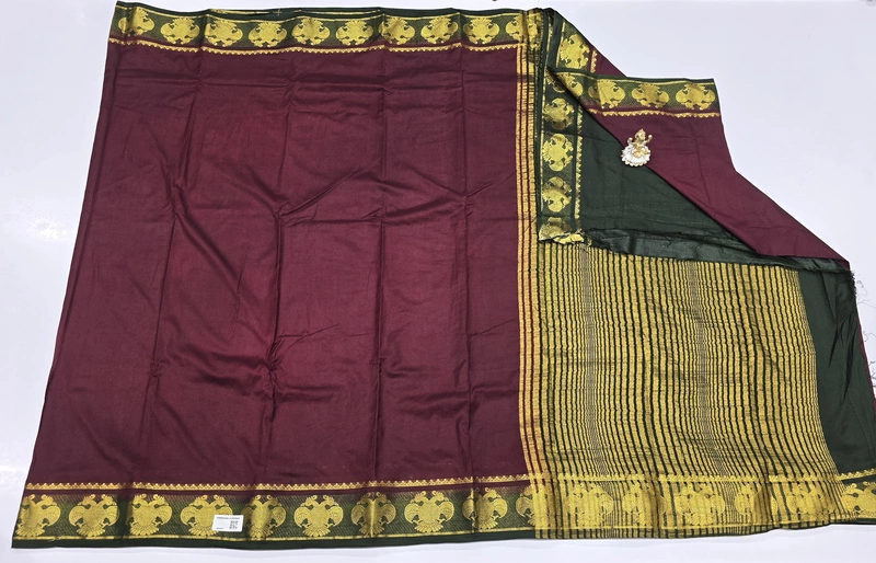 Crape Silk Contrast Saree (id 16006)