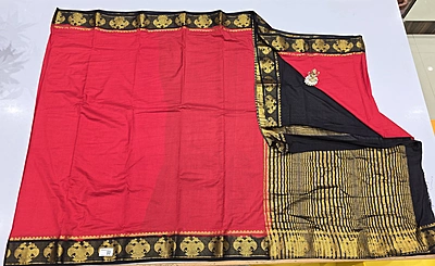 Crape Silk Contrast Saree (id 16011)