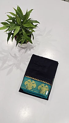 Crape Silk Contrast Saree (id 16013)