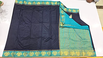 Crape Silk Contrast Saree (id 16013)