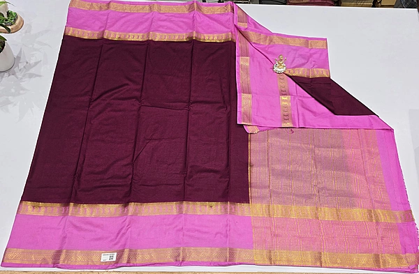 Crape Silk Contrast Saree (id 16017)