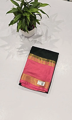 Crape Silk Contrast Saree (id 16022)