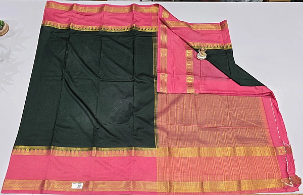 Crape Silk Contrast Saree (id 16022)