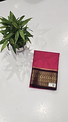 Crape Silk Mango Border Saree (id 19001)