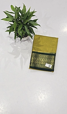 Crape Silk Mango Border Saree (id 19003)
