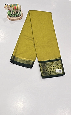 Crape Silk Mango Border Saree (id 19003)