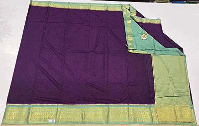 Crape Silk Mango Border Saree (id 19004)
