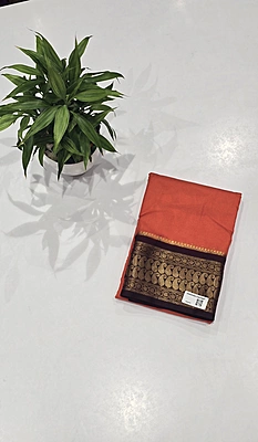 Crape Silk Mango Border Saree (id 19005)