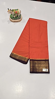 Crape Silk Mango Border Saree (id 19005)