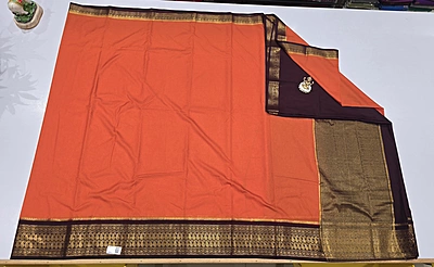 Crape Silk Mango Border Saree (id 19005)