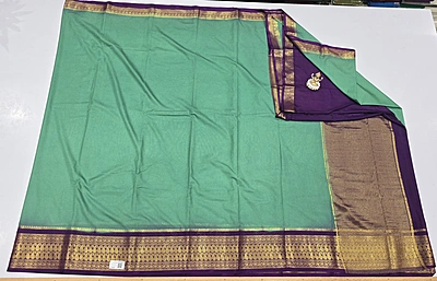 Crape Silk Mango Border Saree (id 19006)