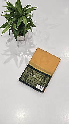 Crape Silk Mango Border Saree (id 19007)