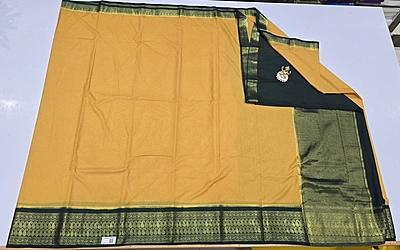 Crape Silk Mango Border Saree (id 19007)