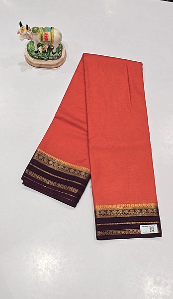 Crape Silk Small Border Saree (id 20001)