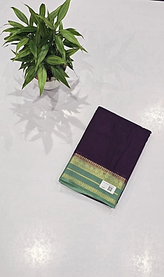 Crape Silk Small Border Saree (id 20003)