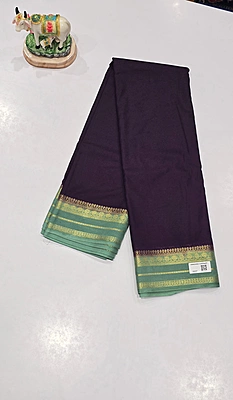 Crape Silk Small Border Saree (id 20003)