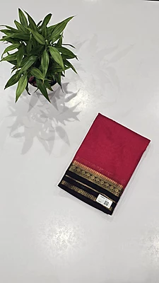 Crape Silk Small Border Saree (id 20004)