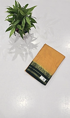 Crape Silk Small Border Saree (id 20006)