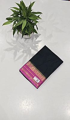 Crape Silk Small Border Saree (id 20008)