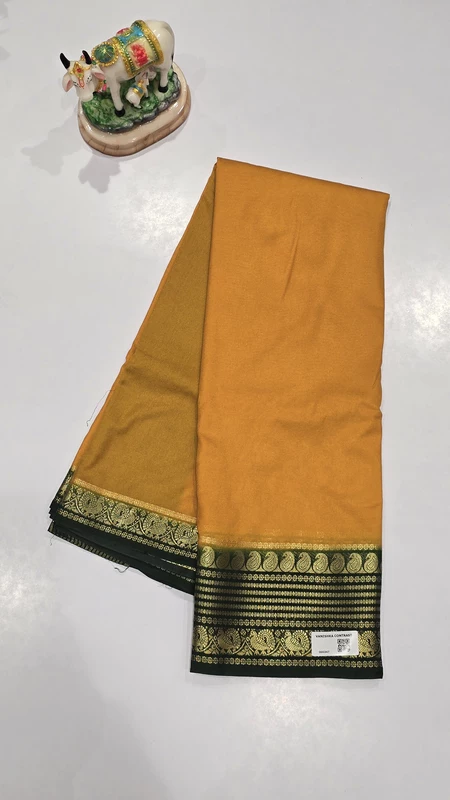 Crape Silk Mango Border Saree (id 19009)