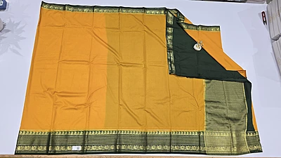 Crape Silk Mango Border Saree (id 19009)
