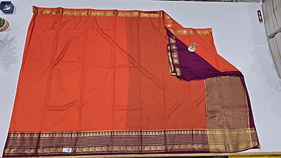 Crape Silk Mango Border Saree (id 19010)