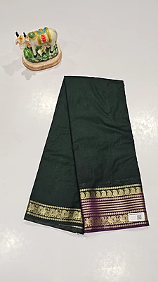 Crape Silk Mango Border Saree (id 19011)