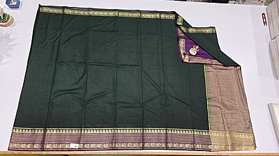 Crape Silk Mango Border Saree (id 19011)